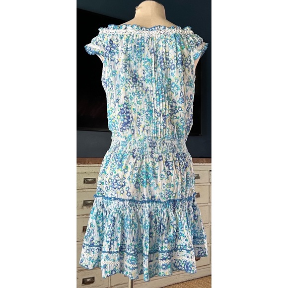 Poupette St. Barth Alba Aqua Floral Dress L - Picture 9 of 11